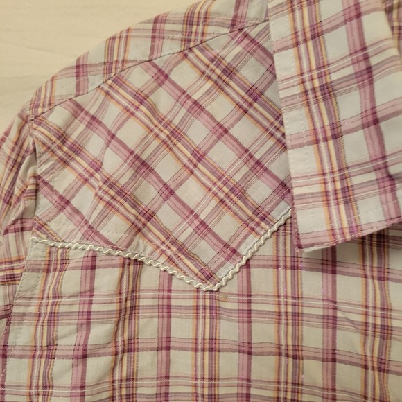 Ariat Pro Series Blouse Sz XXL Western Button Up Longsleeve Pink Purple Sparkle - Picture 10 of 16